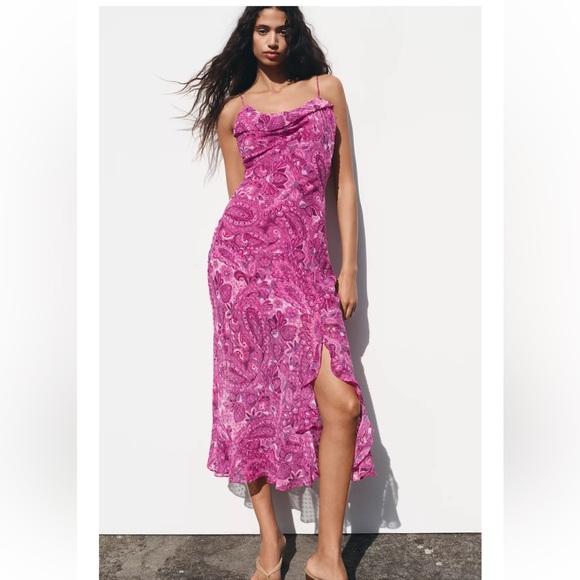 Zara Printed midi dress - Picture 2 of 10